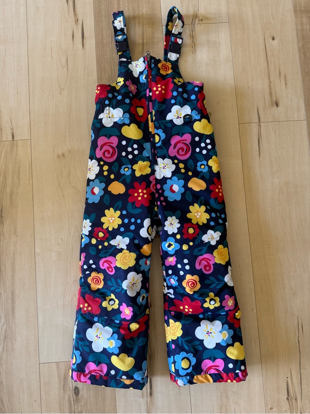 Hanna Anderson Kids Floral Snow Bib Pants - Navy Multicolor